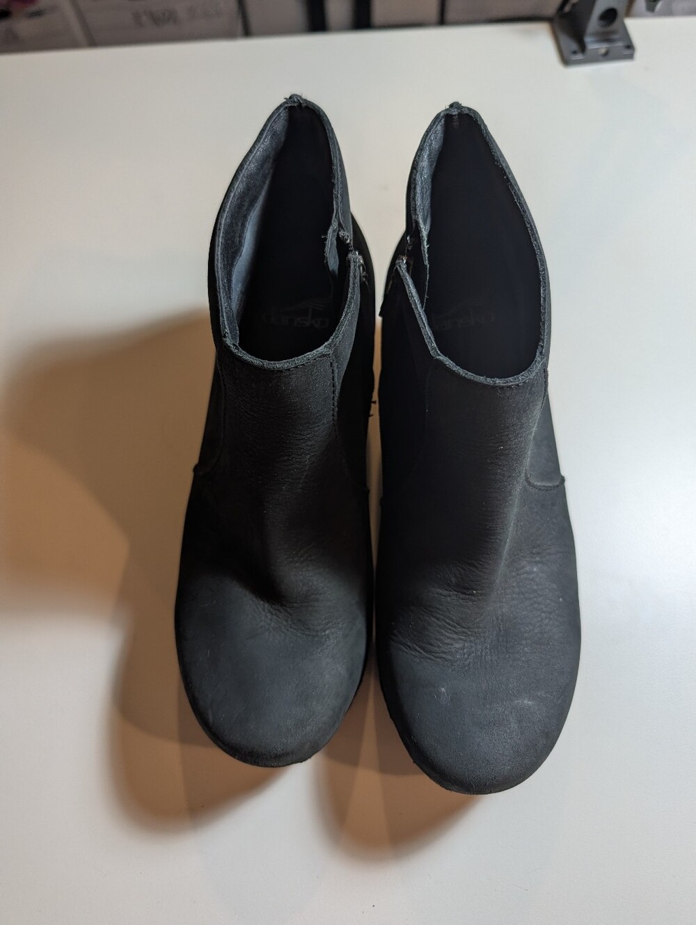 Dansko Woman's Size 38(7.5)Women’s Black Slip-On Leather Ankle Booties